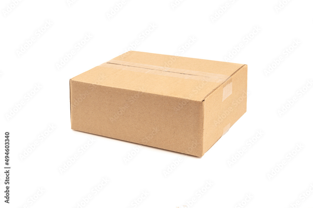 Brown cardboard box isolated on white Brown cardboard box isolated on white