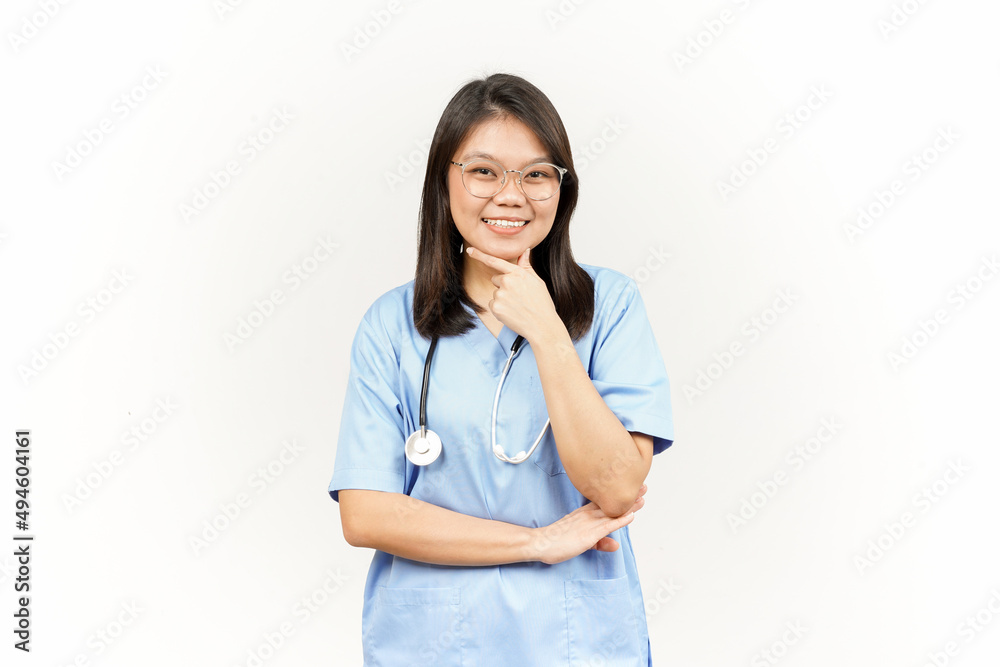 Smile and Looking at Camera Of Asian Young Doctor Isolated On White Background Smile and Looking at Camera Of Asian Young Doctor Isolated On White Background