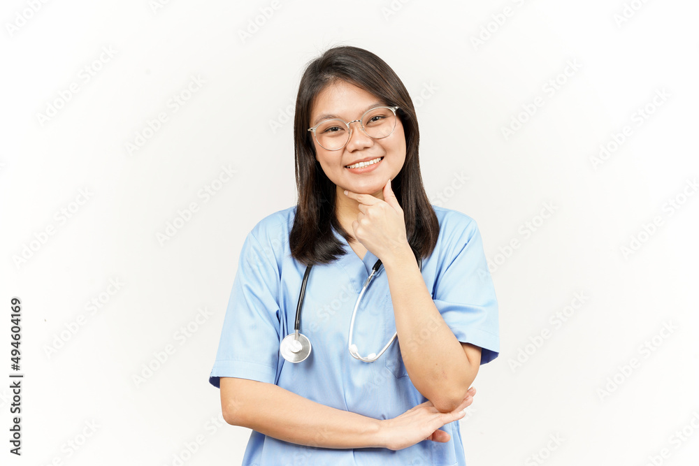 Smile and Looking at Camera Of Asian Young Doctor Isolated On White Background Smile and Looking at Camera Of Asian Young Doctor Isolated On White Background