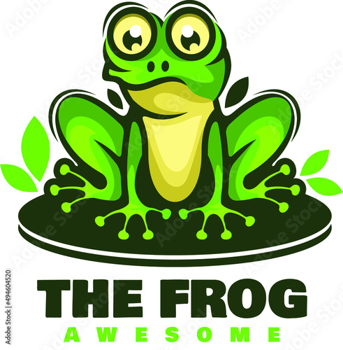 frog cartoon character mascot logo