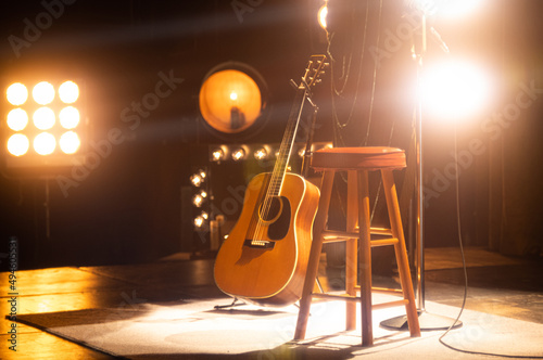 Fototapeta Acoustic Guitar on Stage