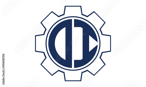 OI two letter monogram type mechanical | industrial | engineering  creative initials letter with gear icon logo design vector template.