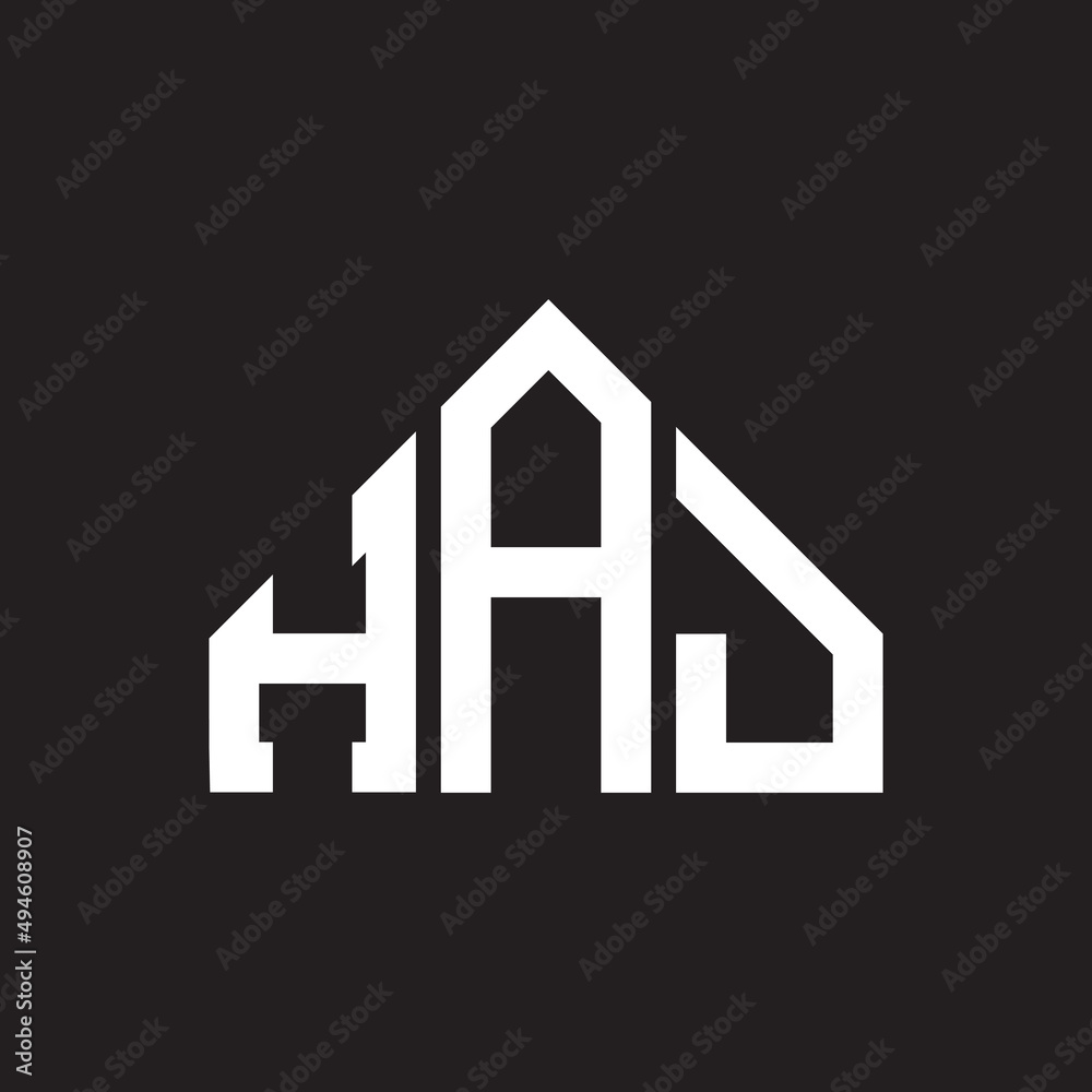 HAJ letter logo design on Black background. HAJ creative initials letter logo concept. HAJ letter design. 
