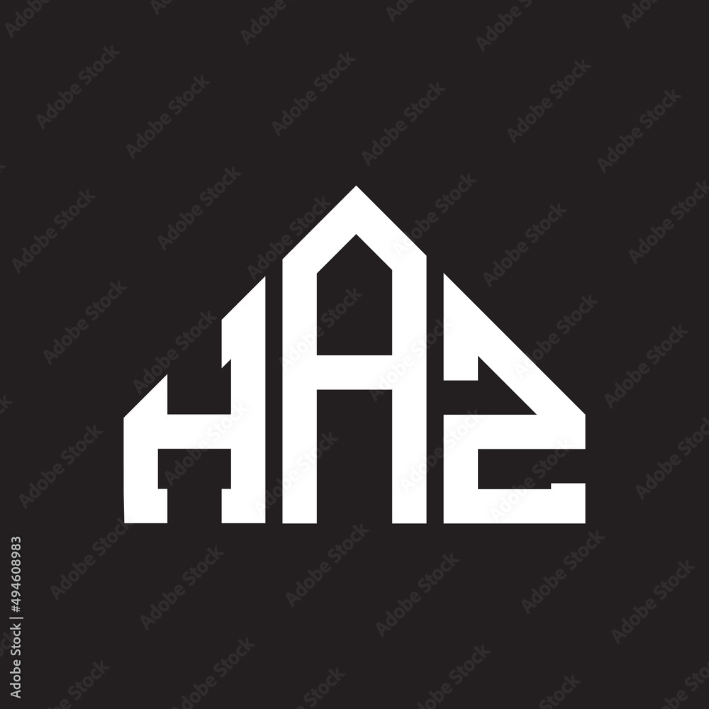 HAZ letter logo design on Black background. HAZ creative initials letter logo concept. HAZ letter design. 
