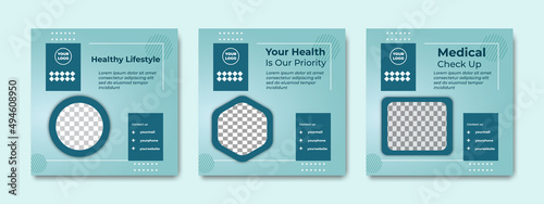 Modern design of social media post templates. Suitable for health webinars, health poster, business webinar, online classes and other online seminars.