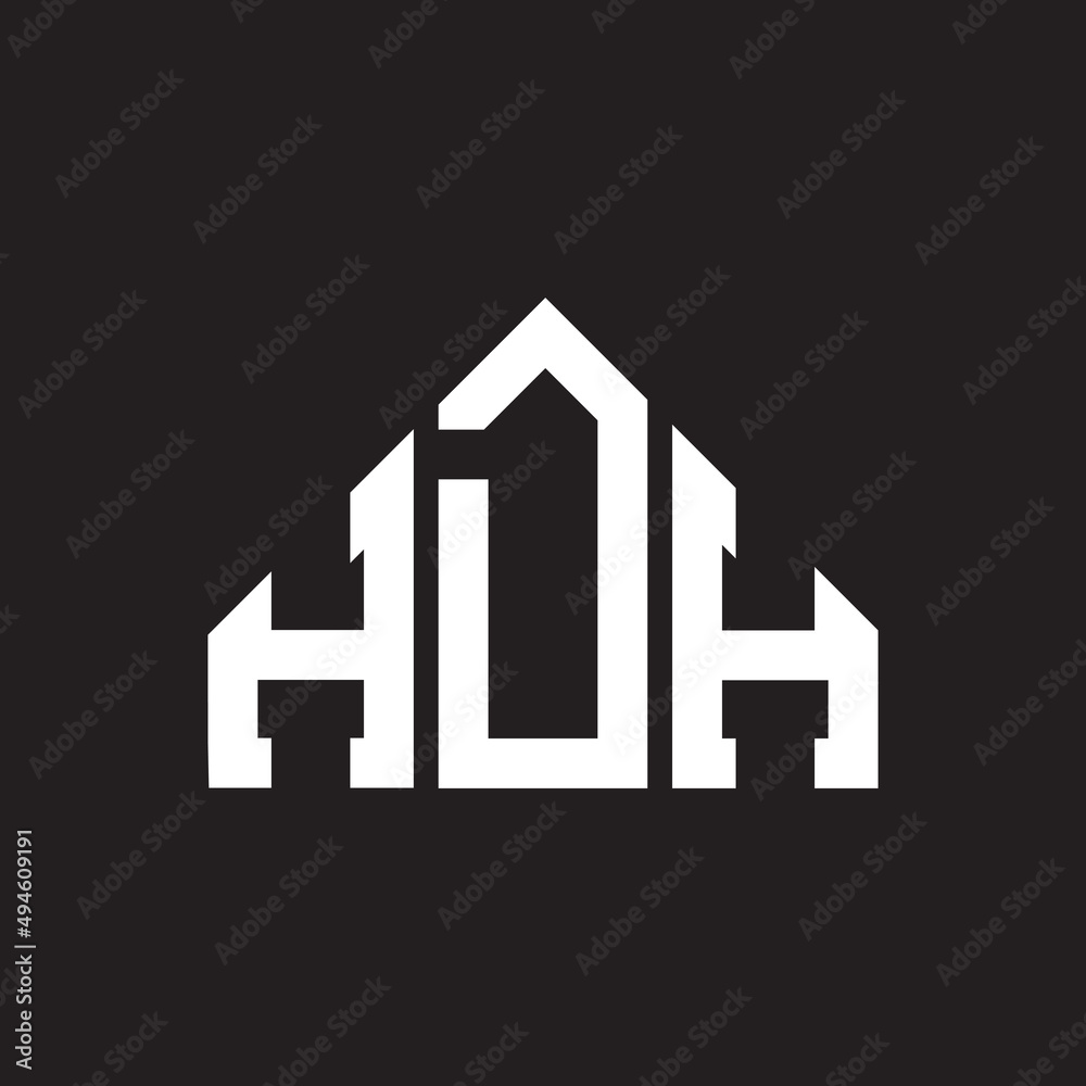 HDH letter logo design on Black background. HDH creative initials letter logo concept. HDH letter design. 