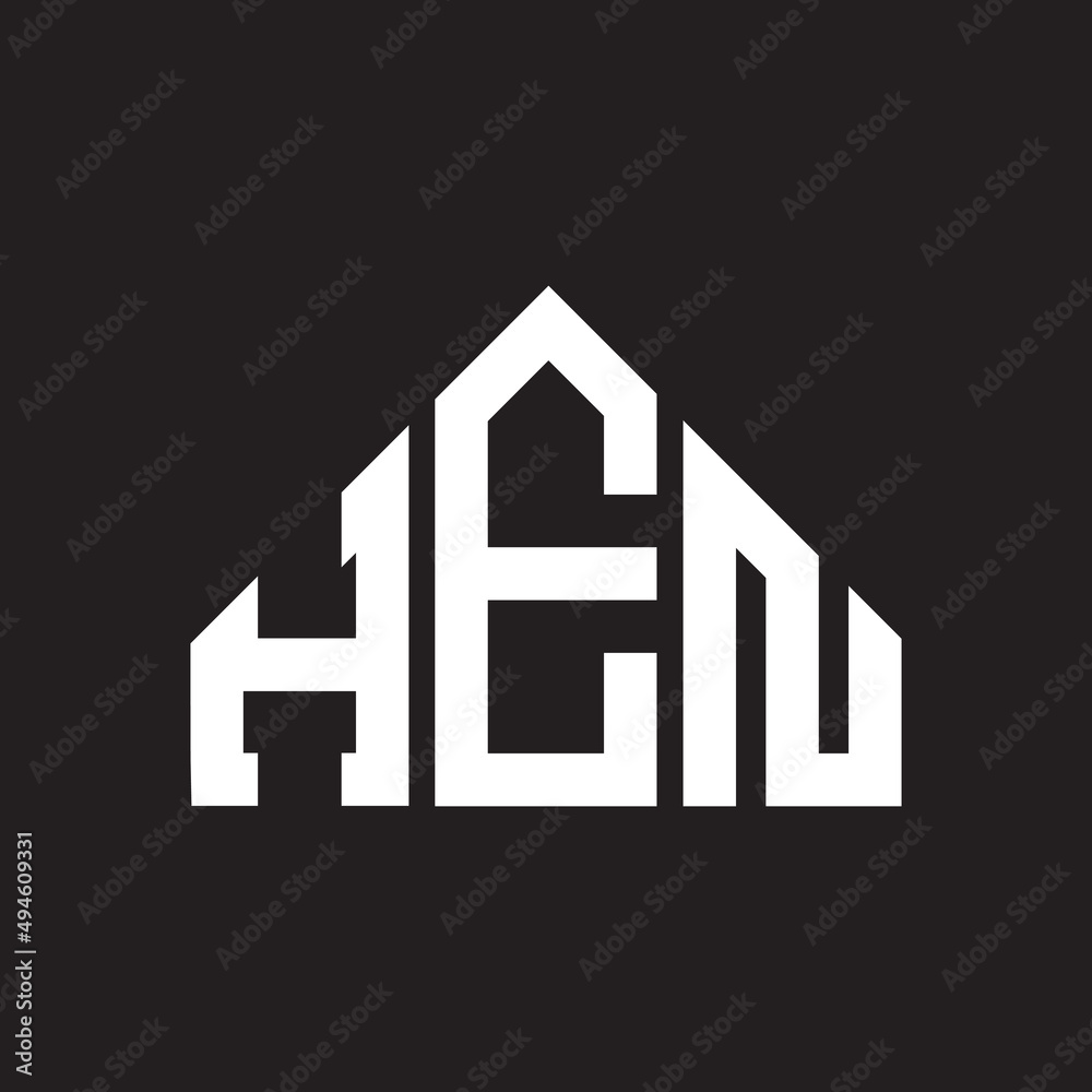 HEN letter logo design on Black background. HEN creative initials letter logo concept. HEN letter design. 