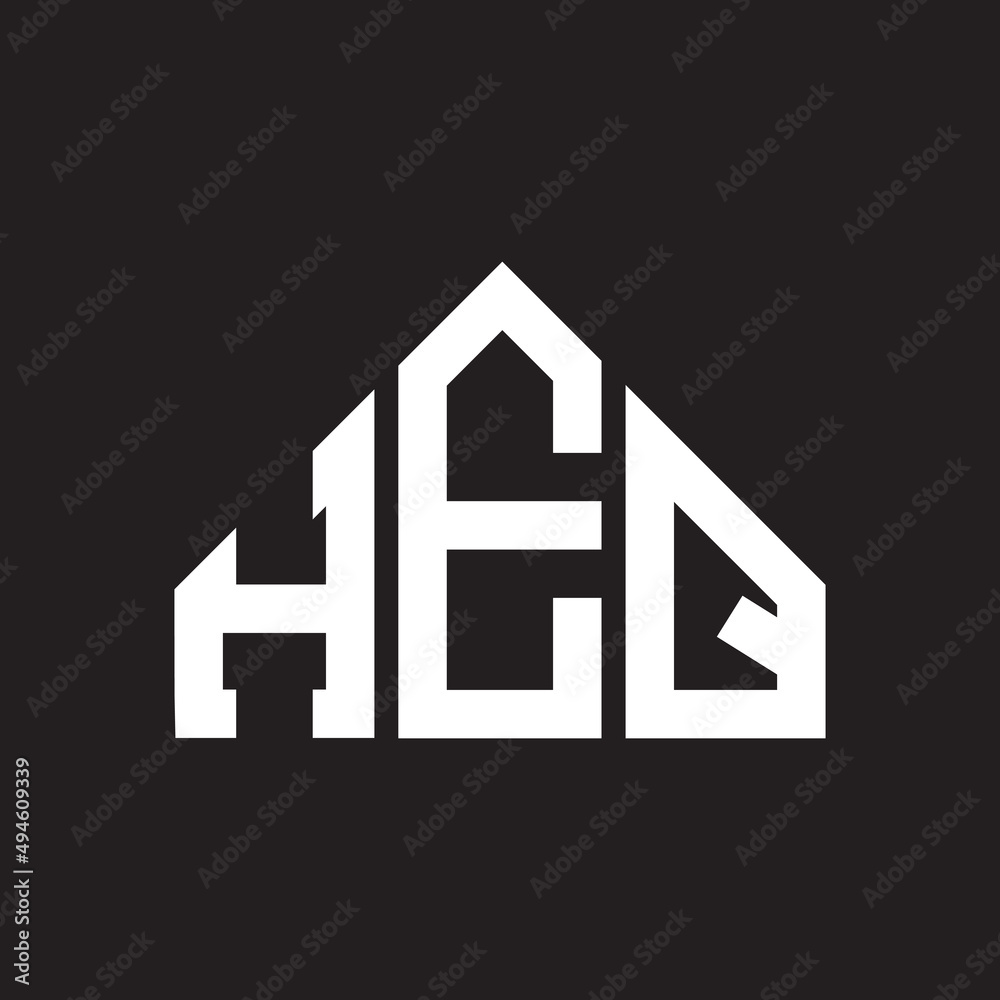 HEQ letter logo design on Black background. HEQ creative initials letter logo concept. HEQ letter design. 