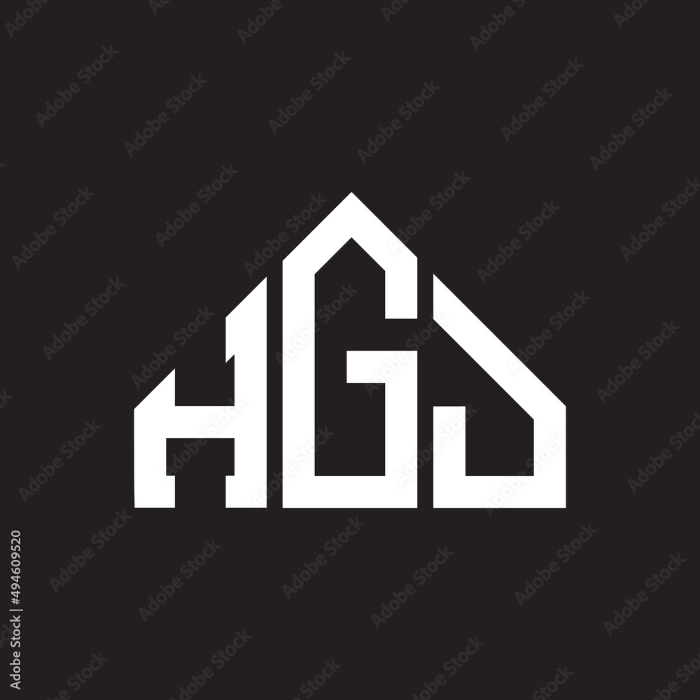 HGJ letter logo design on Black background. HGJ creative initials letter logo concept. HGJ letter design. 