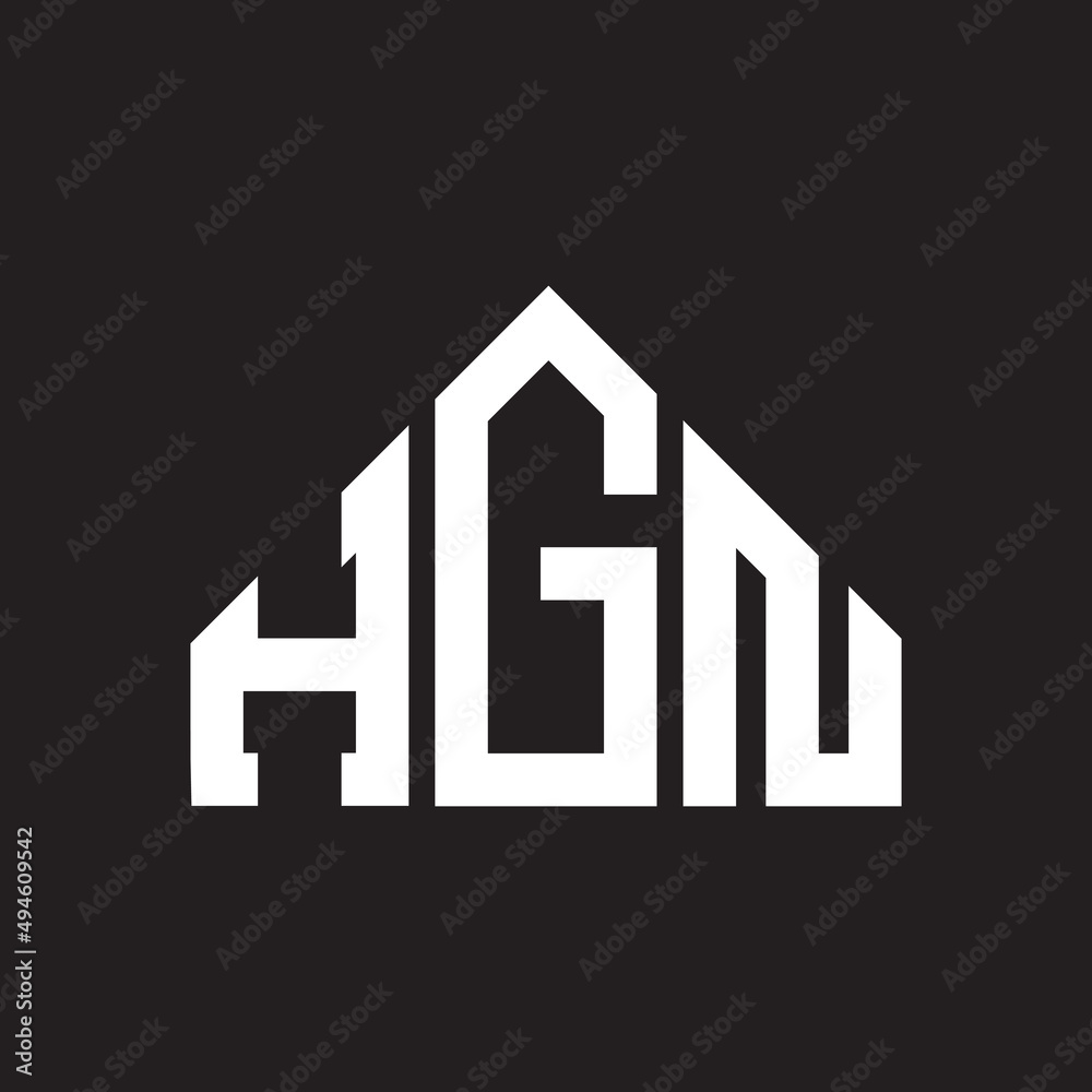 HGN letter logo design on Black background. HGN creative initials letter logo concept. HGN letter design. 
