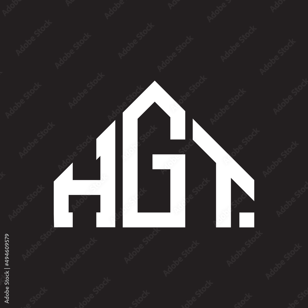 HGT letter logo design on Black background. HGT creative initials letter logo concept. HGT letter design. 