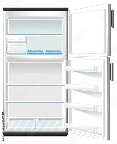 Refridgerator with opened door