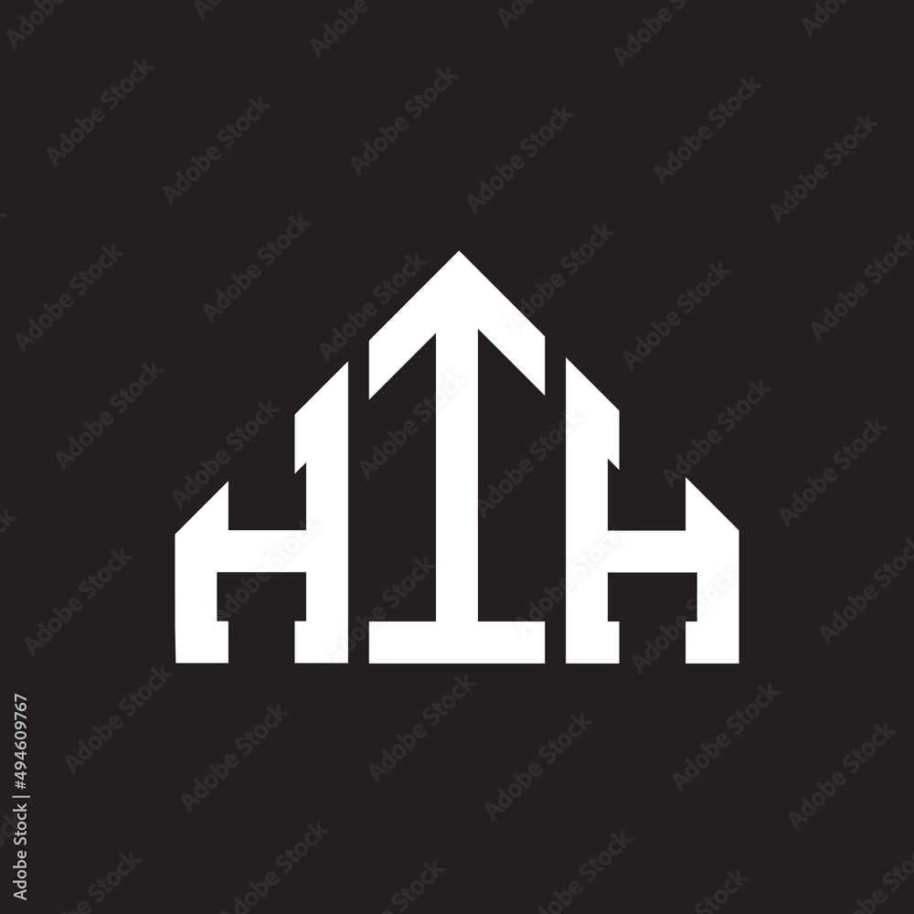 HIH letter logo design on Black background. HIH creative initials letter logo concept. HIH letter design. 