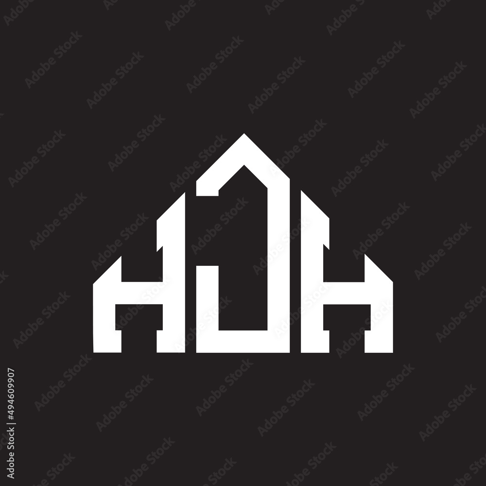 HJH letter logo design on Black background. HJH creative initials letter logo concept. HJH letter design. 
