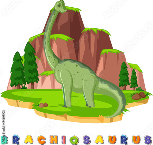 Dinosaur wordcard for brachiosaurus