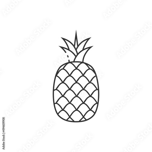 Outline icon of pineapple vector illustration