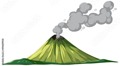 Mountain volcanic eruption isolated