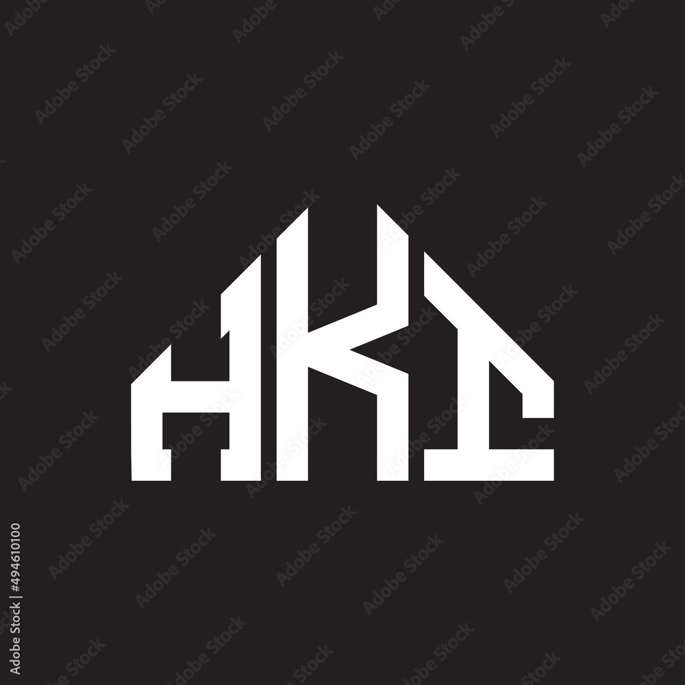 HKI letter logo design on Black background. HKI creative initials letter logo concept. HKI letter design. 