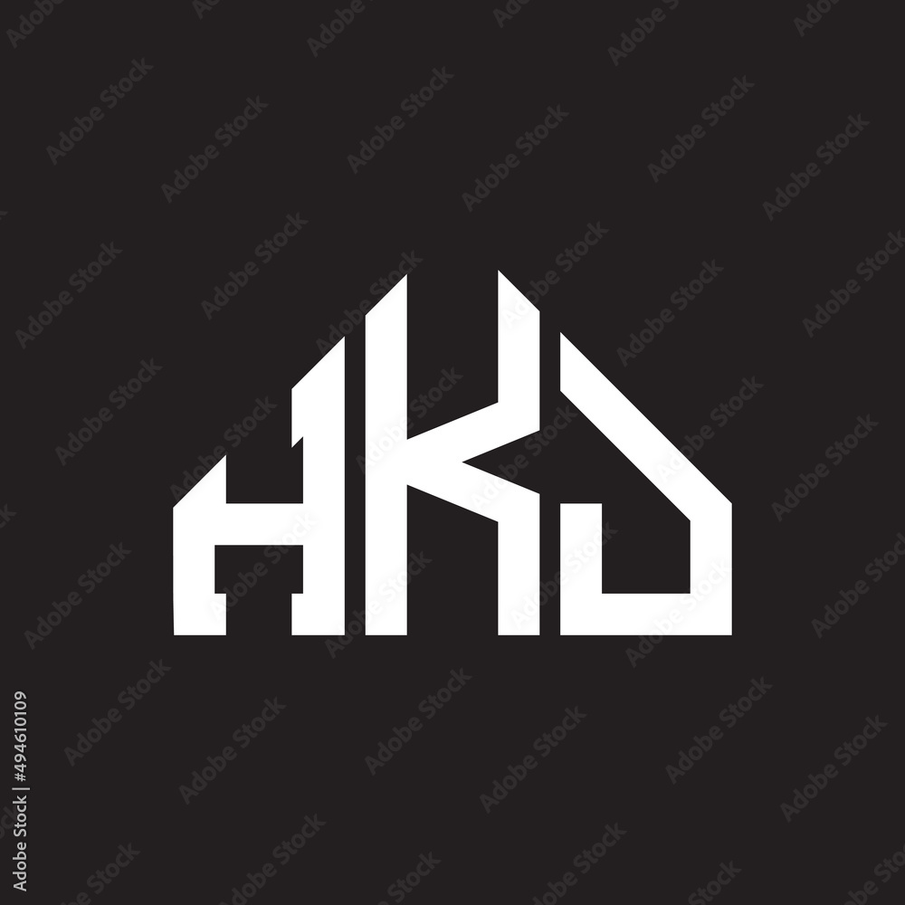 HKJ letter logo design on Black background. HKJ creative initials letter logo concept. HKJ letter design. 