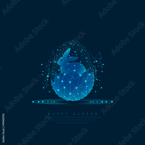 Happy Easter. Easter eggs form lines and triangles style design background.