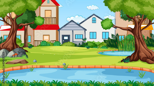 Scene with house and garden