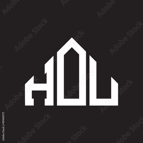 HOU letter logo design on Black background. HOU creative initials letter logo concept. HOU letter design.  © Faisal