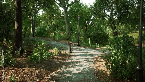 Empty closed park as prevention from coronavirus Covid-19 disease photo