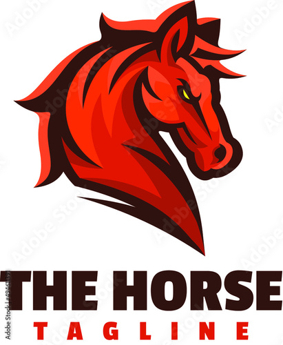 horse head character mascot logo