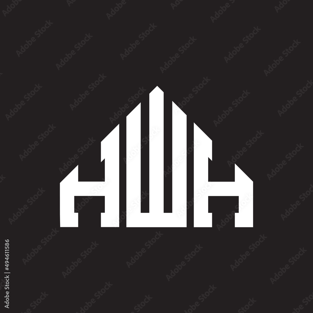 HWH letter logo design on Black background. HWH creative initials letter logo concept. HWH letter design. 
