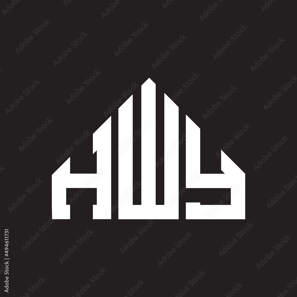 HWY letter logo design on Black background. HWY creative initials letter logo concept. HWY letter design. 