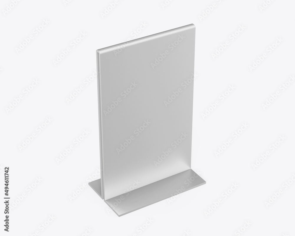 Metallic table talker, promotional upright menu table tent sign holder