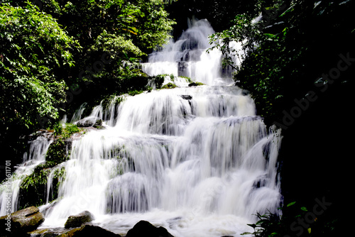 beautiful waterfall in the forest national park