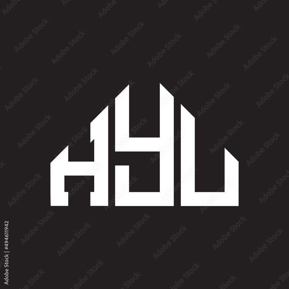 HYU letter logo design on Black background. HYU creative initials letter logo concept. HYU letter design. HYU letter logo design on Black background. HYU creative initials letter logo concept. HYU letter design.