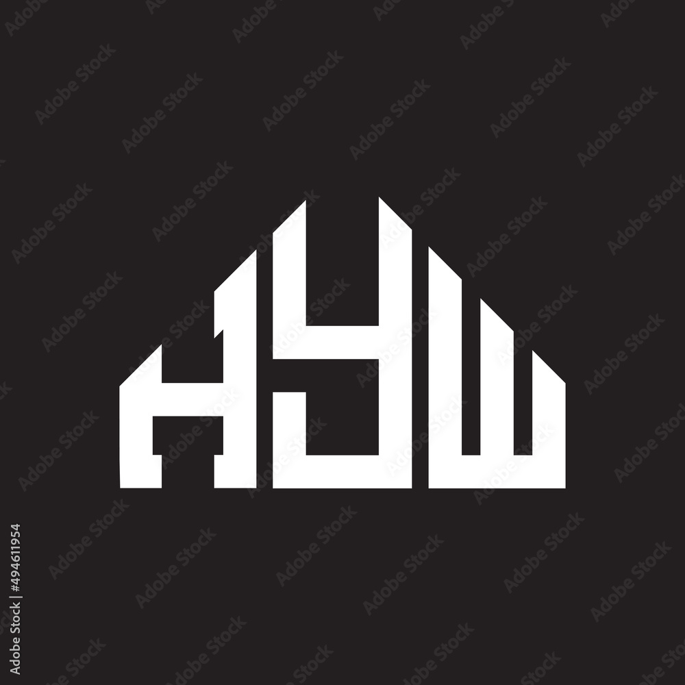 HYW letter logo design on Black background. HYW creative initials letter logo concept. HYW letter design. 