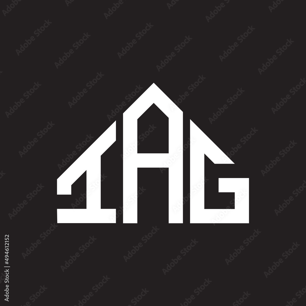 IAG letter logo design on Black background. IAG creative initials letter logo concept. IAG letter design. 