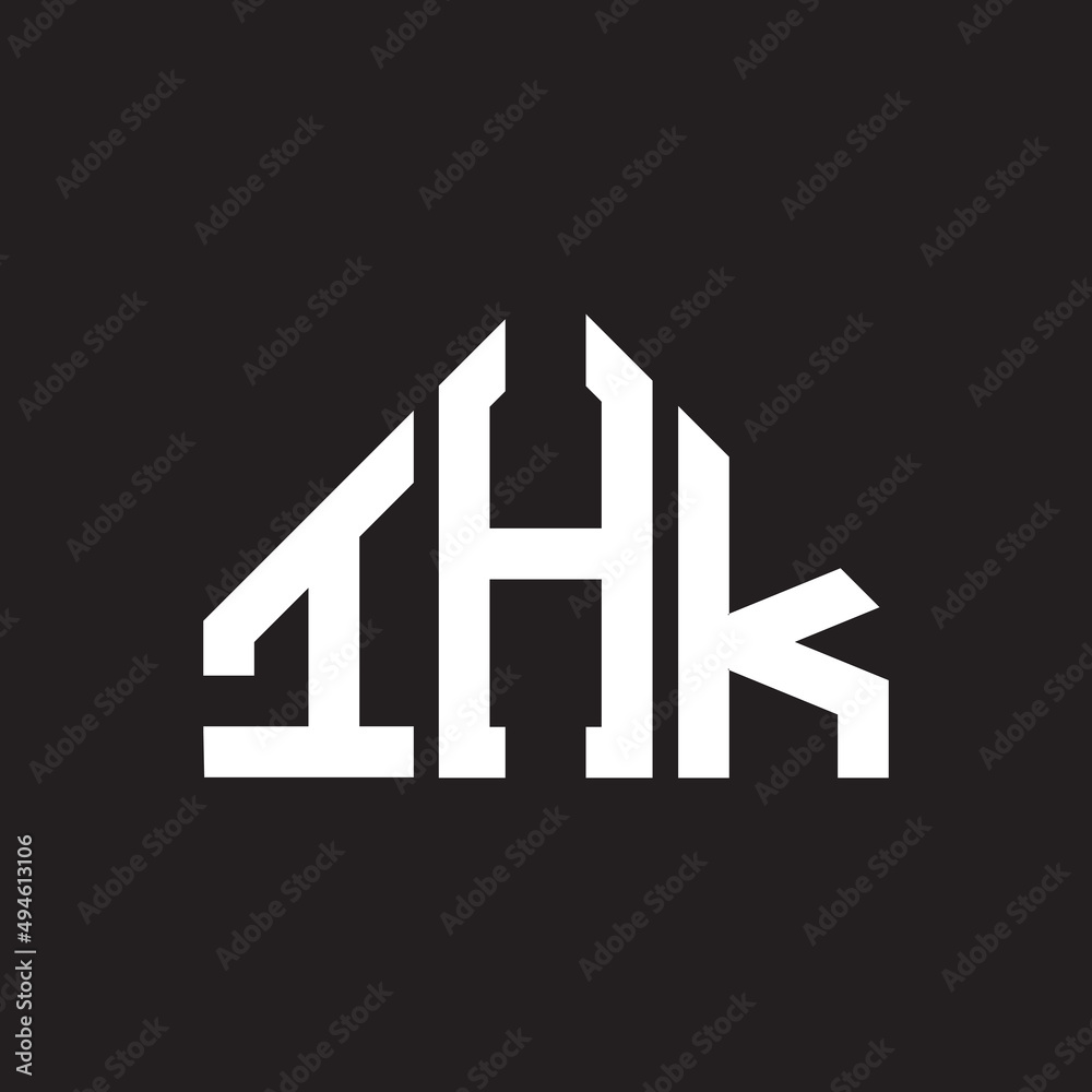 IHK letter logo design on Black background. IHK creative initials letter logo concept. IHK letter design. 
