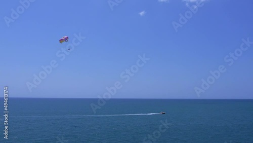outdoor parasailing rides at sea level photo