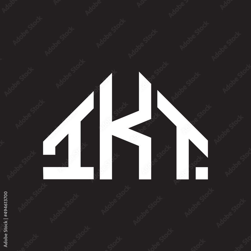 IKT letter logo design on Black background. IKT creative initials letter logo concept. IKT letter design. 