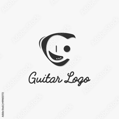 Guitar logo design template
