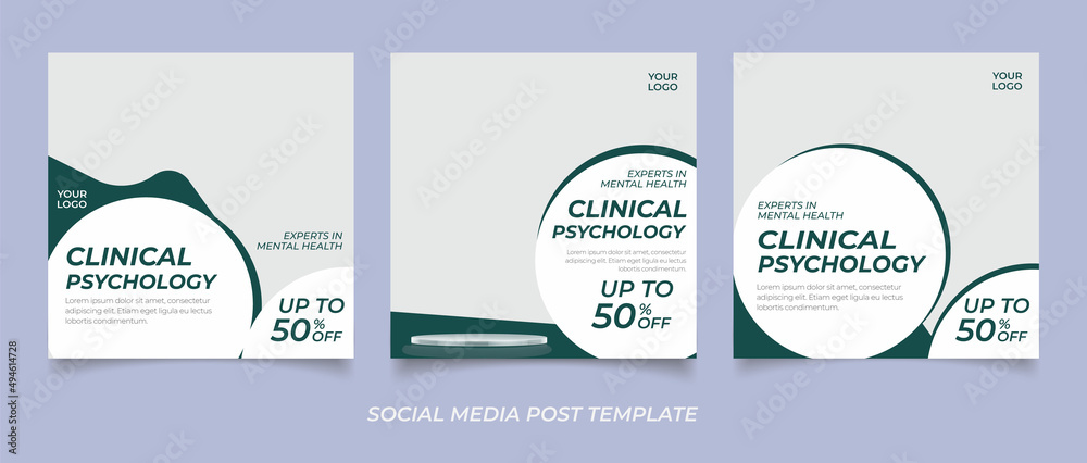 Clinical psychology instagram posts template