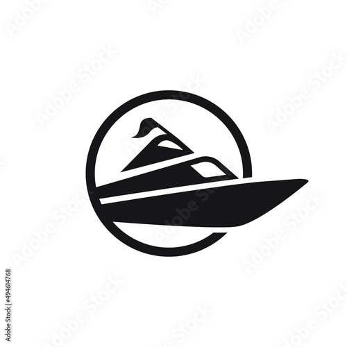 modern Cruise yacht Logo design Vector 