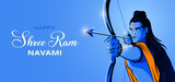 Shri Ram Navami Greeting hands of Lord Rama Holding Big Bow and Arrow