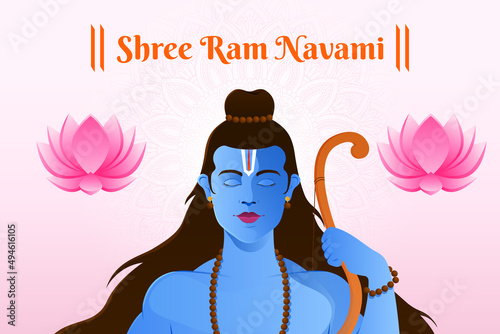 Portrait of Shri vanvasi rama, Happy Ram Navami 