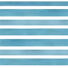 Acrylglasbilder Blau-weiße Muster Hellblaue Aquarellstreifen Horizontal  © Elizaveta