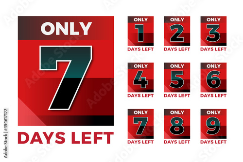 Countdown number of days left banner design