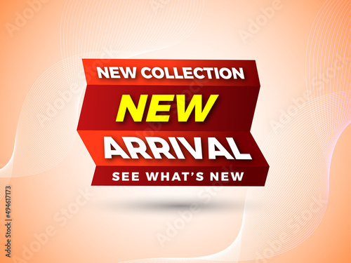 New Arrival banner design template with editable text effect and background