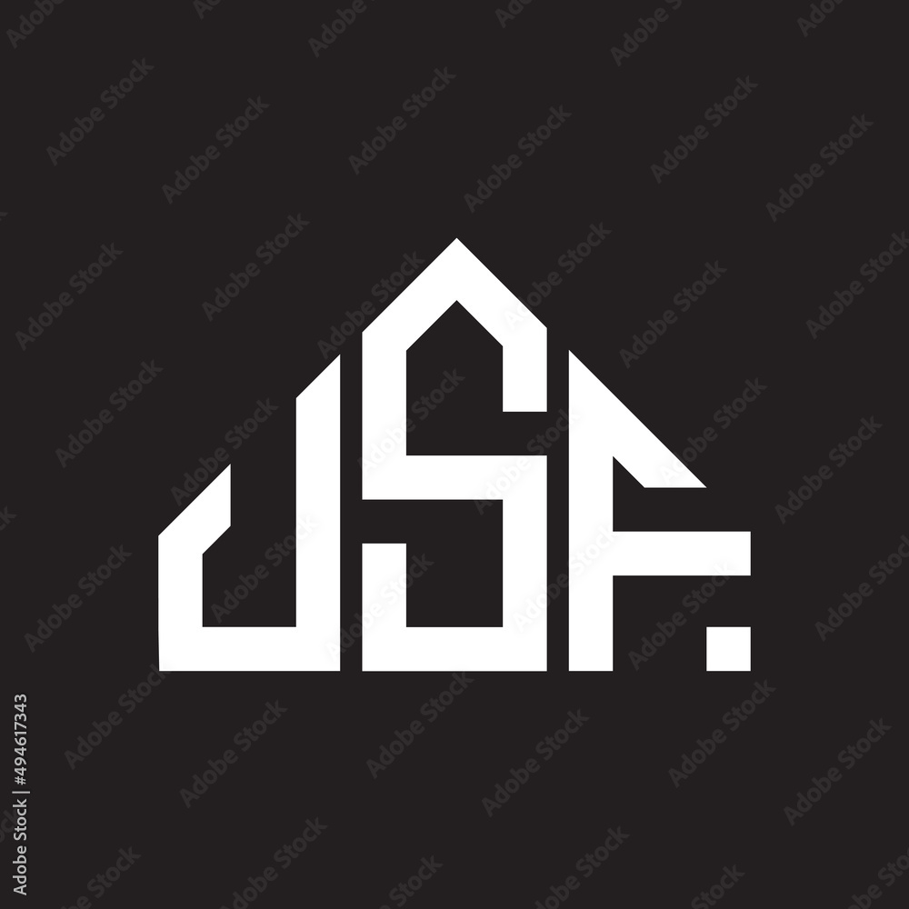 USF letter logo design on black background. USF  creative initials letter logo concept. USF letter design.