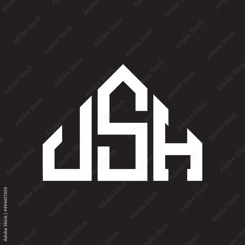USH letter logo design on black background. USH creative initials letter logo concept. USH letter design. USH letter logo design on black background. USH creative initials letter logo concept. USH letter design.