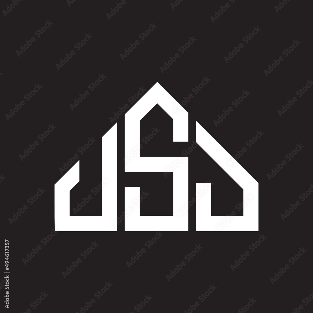 USJ letter logo design on black background. USJ creative initials letter logo concept. USJ letter design. USJ letter logo design on black background. USJ creative initials letter logo concept. USJ letter design.