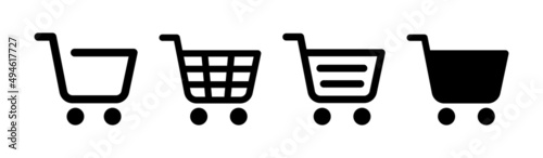 Shopping cart icon collection. Vector illustration